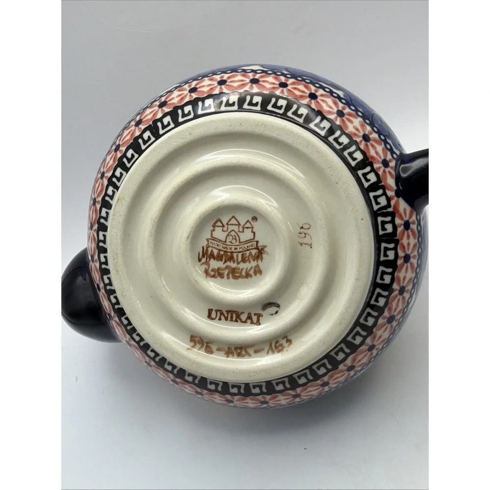 Blue Rose Polish Pottery Hummingbird Small Teapot